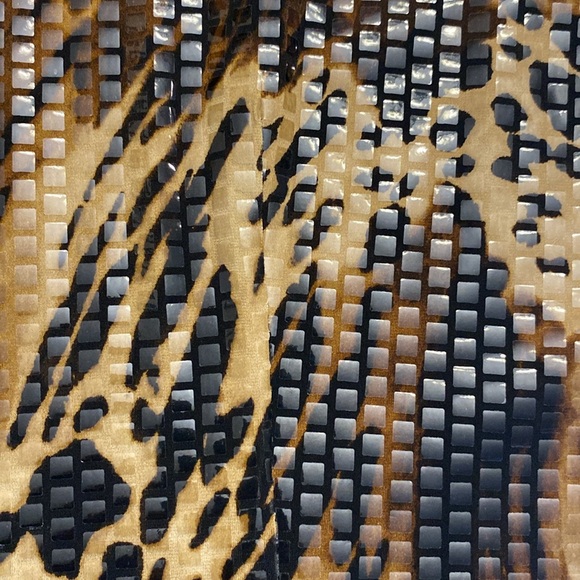 🌹Ruby Rd. Animal print woman’s jacket full zip up monk neck shinny squares sz16 - Picture 14 of 16